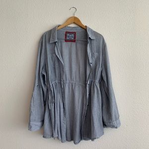 Striped button up top